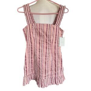 Alexis Rent the Runway Pink stripe Brandy mini dress S Whimsical Designer $385